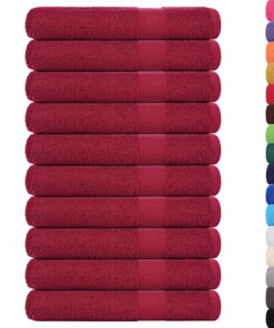 vidaXL Saunahanddoeken FROGN 10 st 80x200 cm 360 g/m² bordeaux