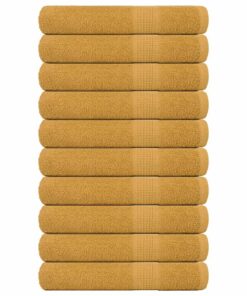 vidaXL Saunahanddoeken FROGN 10 st 80x200 cm 360 g/m² goud