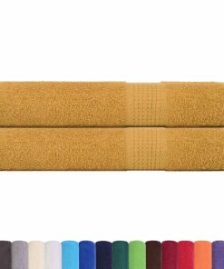vidaXL Saunahanddoeken FROGN 2 st 80x200 cm 360 g/m² goud