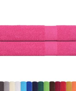 vidaXL Saunahanddoeken FROGN 2 st 80x200 cm 360 g/m² roze