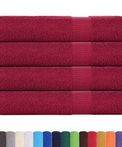 vidaXL Saunahanddoeken FROGN 4 st 80x200 cm 360 g/m² bordeaux