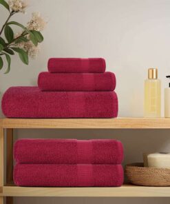 vidaXL Saunahanddoeken FROGN 4 st 80x200 cm 360 g/m² bordeaux