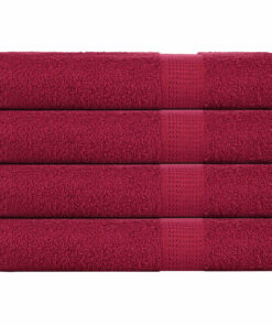 vidaXL Saunahanddoeken FROGN 4 st 80x200 cm 360 g/m² bordeaux