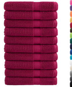 vidaXL Saunahanddoeken SOLUND 10 st 600 g/m² 80x200 cm bordeaux