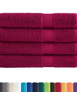 vidaXL Saunahanddoeken SOLUND 4 st 600 g/m² 80x200 cm bordeaux