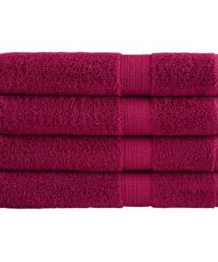 vidaXL Saunahanddoeken SOLUND 4 st 600 g/m² 80x200 cm bordeaux