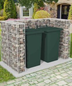 vidaXL Schanskorf dubbele vuilnisbak ombouw 180x100x120 cm staal