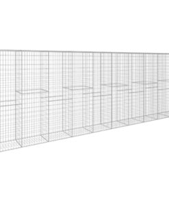 vidaXL Schanskorfmuur met deksel 600x50x200 cm gegalvaniseerd staal