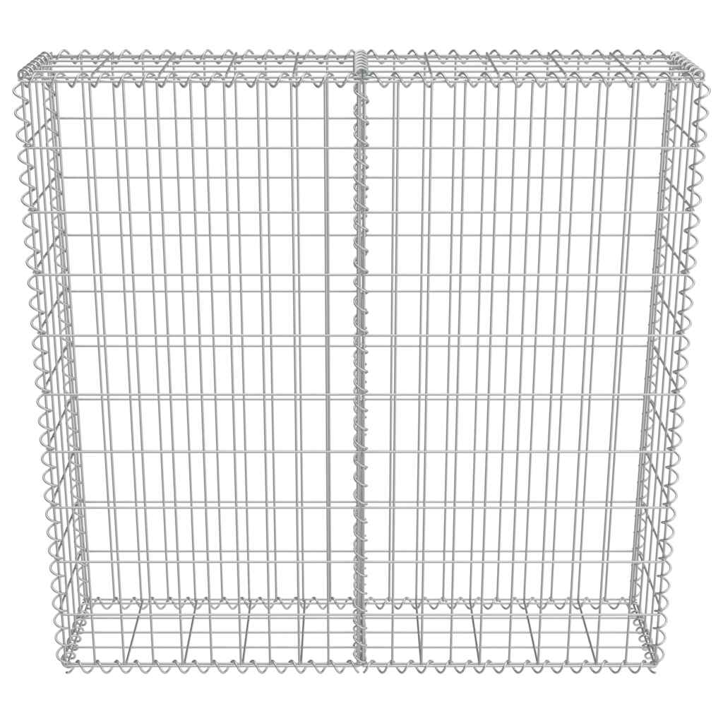 vidaXL Schanskorfmuur met deksels 100x20x100 cm gegalvaniseerd staal - Afbeelding 5
