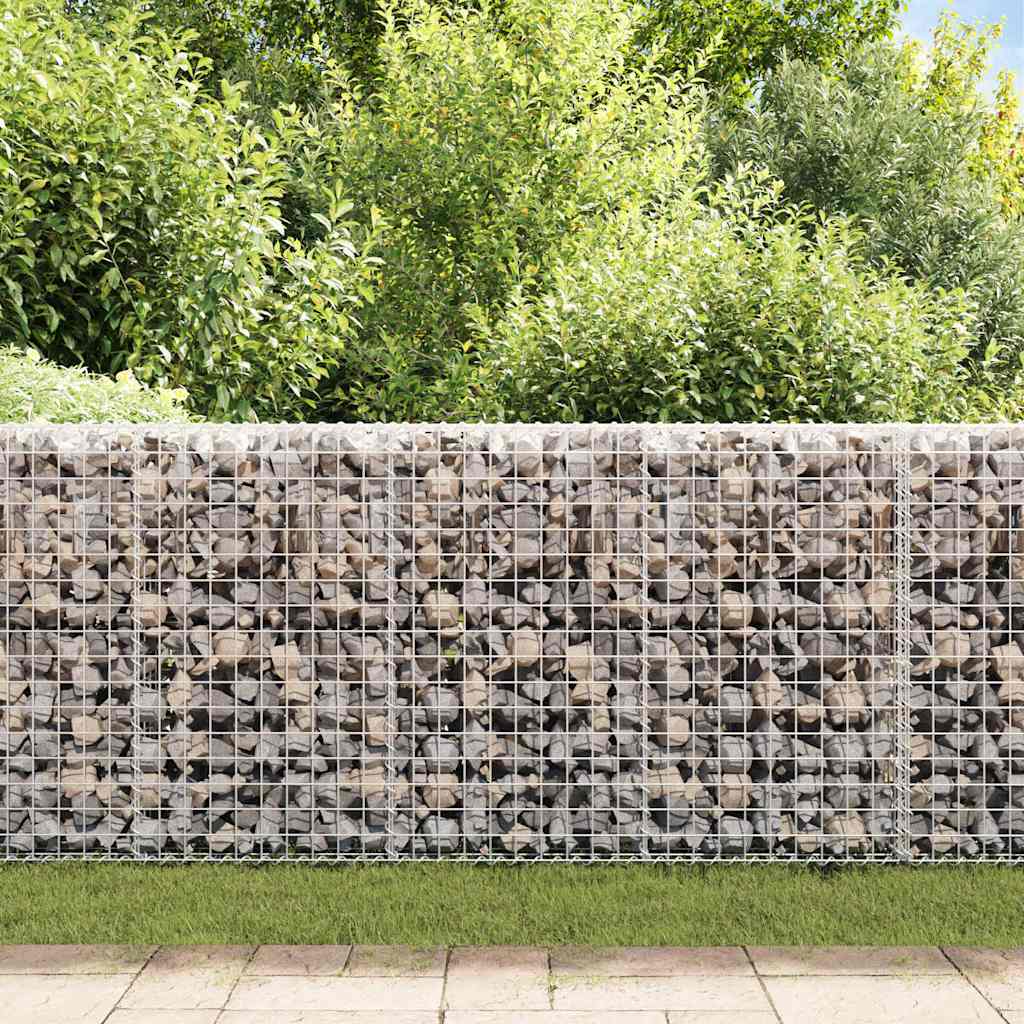 vidaXL Schanskorfmuur met deksels 200x20x85 cm gegalvaniseerd staal - Afbeelding 4