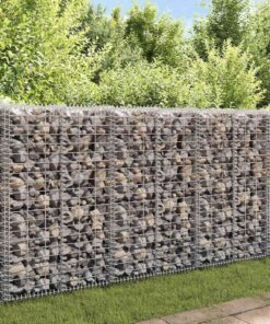 vidaXL Schanskorfmuur met deksels 20x20x100 cm gegalvaniseerd staal