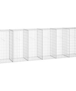 vidaXL Schanskorfmuur met deksels 300x50x100 cm gegalvaniseerd staal