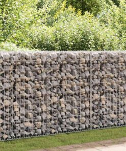 vidaXL Schanskorfmuur met deksels 300x50x100 cm gegalvaniseerd staal