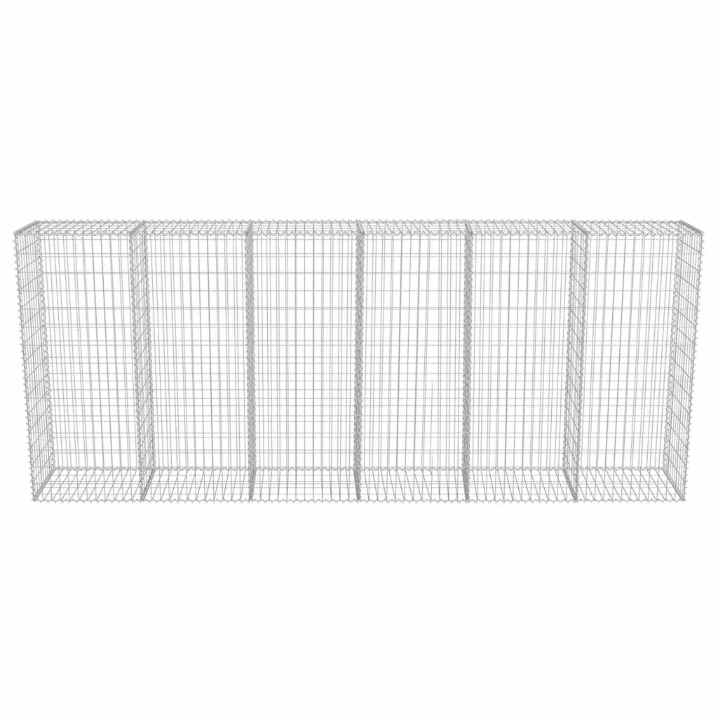 vidaXL Schanskorfmuur met deksels 300x50x150 cm gegalvaniseerd staal - Afbeelding 5