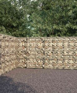 vidaXL Schanskorfmuur met deksels 600x30x200 cm gegalvaniseerd staal