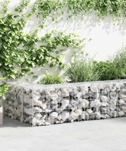 vidaXL Schanskorfmuur met deksels 600x30x50 cm gegalvaniseerd staal