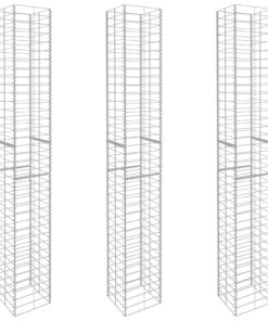 vidaXL Schanskorven 3 st 25x25x197 cm gegalvaniseerd staal