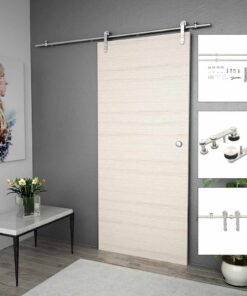 vidaXL Schuifdeur onderdelenset 183 cm roestvrij staal zilverkleurig