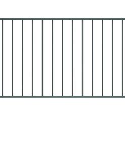 vidaXL Schuttingpaneel met palen gepoedercoat staal 1