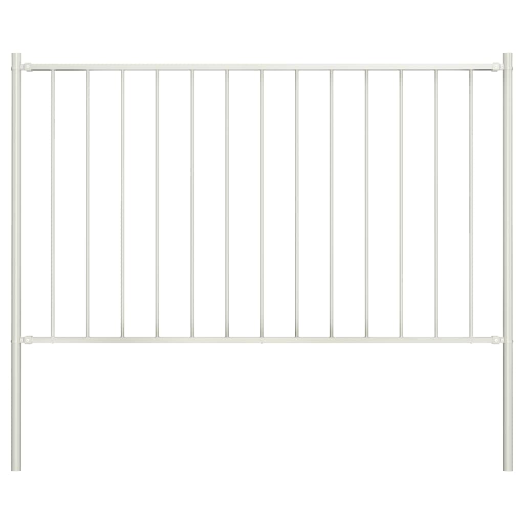 vidaXL Schuttingpaneel met palen gepoedercoat staal 1