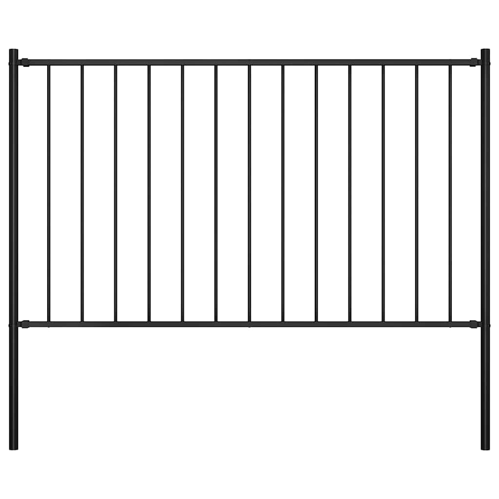 vidaXL Schuttingpaneel met palen gepoedercoat staal 1