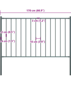 vidaXL Schuttingpaneel met palen gepoedercoat staal 1