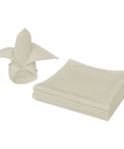 vidaXL Servetten 10 stuks créme 50x50 cm