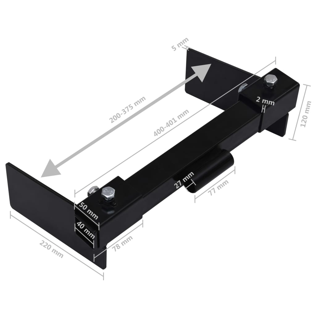 vidaXL Sneeuwploegadapter voor gazonmaaier zwart - Image 7