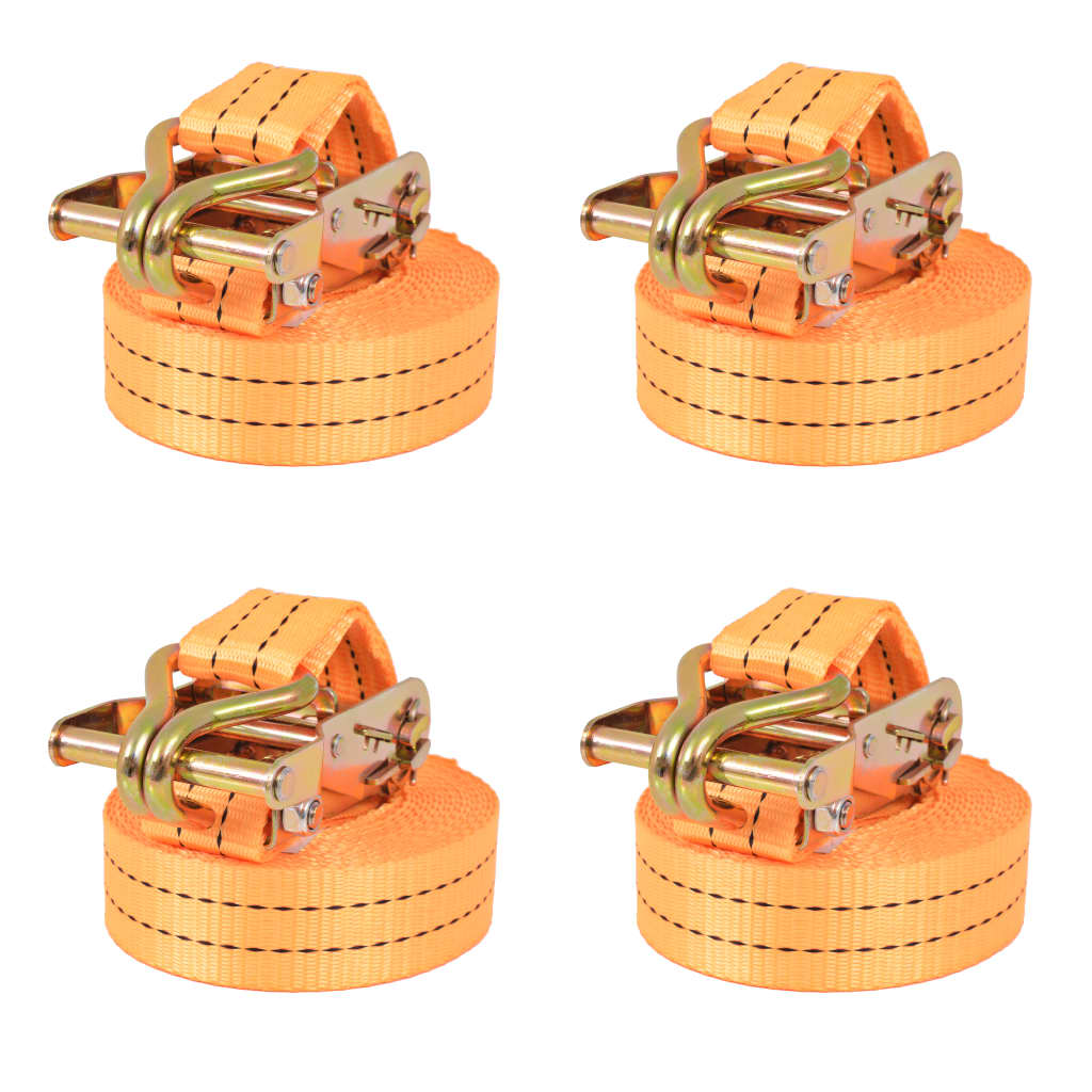 vidaXL Spanbanden 1 ton 6mx38mm oranje 4 st