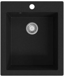 vidaXL Spoelbak opbouw enkele bak graniet zwart
