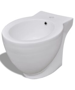 vidaXL Staand bidet rond keramiek wit
