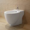 vidaXL Staand bidet rond keramiek wit
