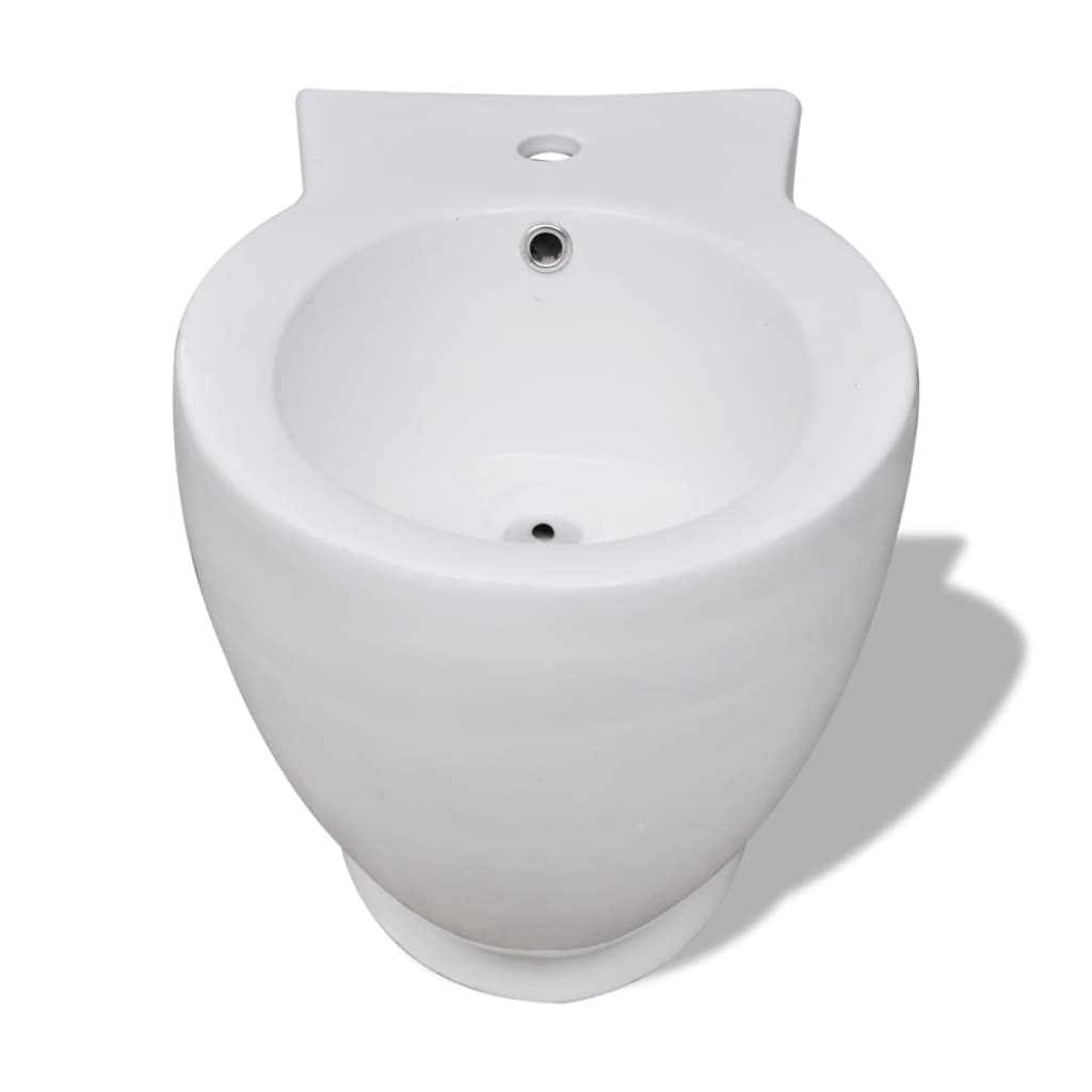 vidaXL Staand bidet rond keramiek wit - Image 3