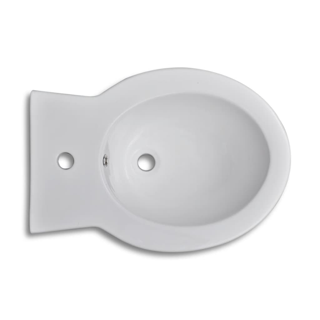 vidaXL Staand bidet rond keramiek wit - Image 4