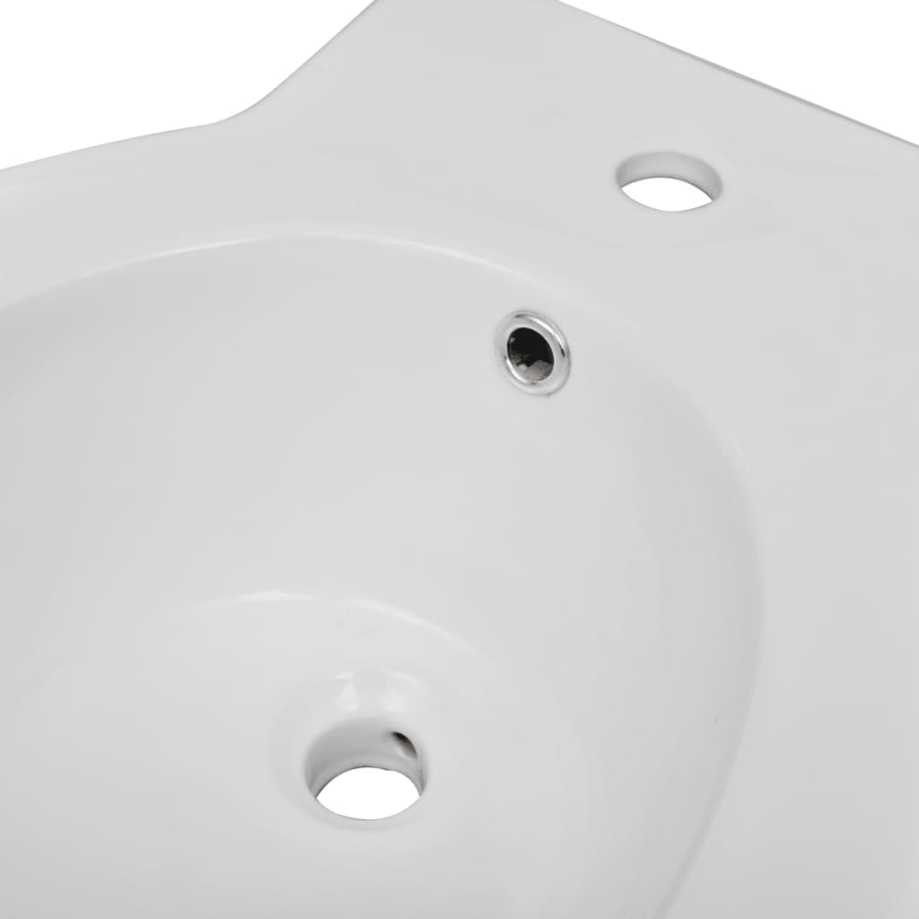 vidaXL Staand bidet rond keramiek wit - Image 5