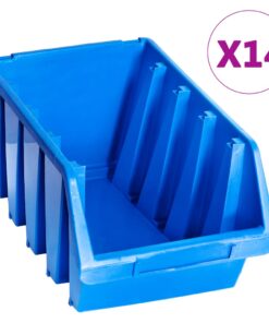 vidaXL Stapelbakken 14 st kunststof blauw