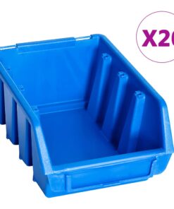 vidaXL Stapelbakken 20 st kunststof blauw