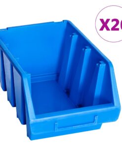 vidaXL Stapelbakken 20 st kunststof blauw