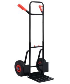 vidaXL Steekwagen telescopisch 200 kg zwart en rood