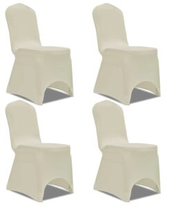 vidaXL Stoelhoes stretch 4 stuks Crèmekleurig