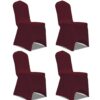 vidaXL Stoelhoes stretch 4 stuks bordeaux