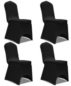 vidaXL Stoelhoes stretch 4 stuks zwart