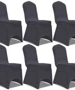 vidaXL Stoelhoes stretch antraciet 6st