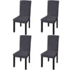 vidaXL Stoelhoezen 4 st stretch recht antracietkleurig
