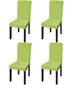 vidaXL Stoelhoezen 4 st stretch recht groen