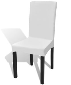 vidaXL Stoelhoezen 4 st stretch recht wit