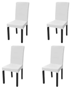 vidaXL Stoelhoezen 4 st stretch recht wit