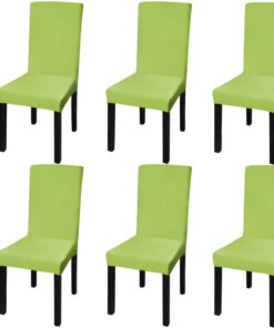 vidaXL Stoelhoezen 6 st stretch recht groen
