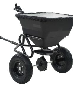 vidaXL Strooiwagen sleepmodel 45 L 125x74x79 cm PVC en staal