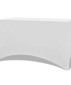 vidaXL Tafelhoes stretch wit 243x76x74 cm 2 st